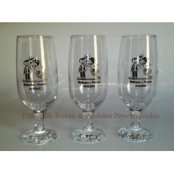 Taça de vidro personalizada padrinhos
